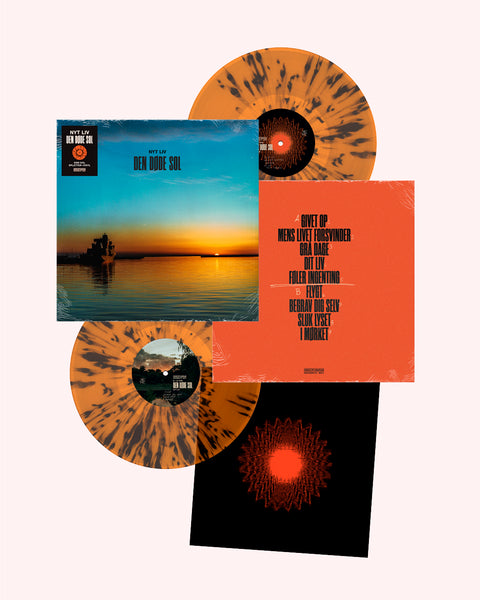 NYT LIV - Den døde sol (Transparent Orange & Black Splatter)